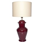 Signature Home Collection CI-RX/3000/2+CO-SI-A410-89 Lampe de table en céramique avec abat-jour en tissu Rouge foncé (pied)/crème (abat-jour) 40 x 40 x 78 cm