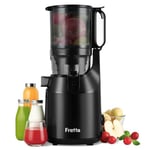 Cold Press Juicer, Fretta Slow Masticating Machines with 135mm&1.8L Chute, Fit Whole Fruits & Vegetables, Easy Clean,Self Feeding Juicer with High Juice Yield, BPA Free Tritan 250W (Black)