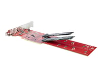 Startech.Com Dual M.2 Pcie Ssd Adapter Card, X8 / X16 Dual Nvme Or Ahci M.2 Ssd To Pci Express 4.0, Up To 7.8Gbps/Drive, For 2242/2260/2280/22110Mm Pcie M-Key M2 Ssds, Bifurcation Required - Pc/Linux Compatible (Dual-M2-Pcie-Card-B) - Grensesnittsad