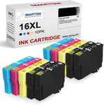 16XL Cartouche d'encre Compatible pour Epson 10PK Multipack 16XL pour EPSON Workforce WF-2010W 2510WF 2520NF 2530WF 2540WF 2630WF 2650DWF 2660DWF 2750DWF 2760DWF Series(Q597)