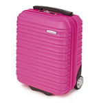 WITTCHEN Valise Cabine Valise de Voyage Petite Valise Bagage à Main Valise Rigide en ABS avec 2 roulettes pivotantes Poignée télescopique Groove Line Taille XS Rose