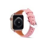 Apple Watch 41mm Series 7 Smalt armband i äkta läder, rosa