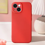 Coque Silicone pour iPhone 15 Caméra Protégée Soft Touch Série Sweet Rouge