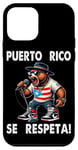 Coque pour iPhone 12 mini Porto Rico Se Respeta Boricua Bear Drapeau de protestation criant