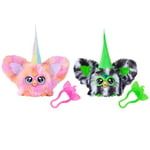 Furby Furblets Fierce and Fabulous Pack of 2 Electronic Plush Toys: May-May and Greenie-Meanie, Rosa, Weiß, Schwarz