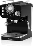 Swan SK22110BN Retro Espresso Coffee Machine with Milk Frother, Steam Pressure