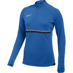 Nike Women's Academy 21 Drill Top Training Sweatshirt, womens, CV2653-463, Royal Blue/White/Obsidian/White, XXS