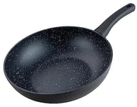 [Exclusivité Amazon]- Fackelmann Poêle wok Marble 28 cm, Poêle anti-adhésive en 90 % d’Aluminium recyclé avec Poignée en Plastique ergonomique, grand Wok avec rebords hauts, convient à l’Induction