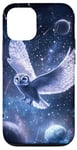 iPhone 12/12 Pro Owl Silver Feathers Cosmic Fantasy art Space Case