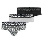 Michael Kors 3P Fashion Low Rise Brief Svart/Hvit bomull Small Herre