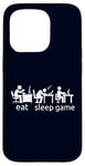 Coque pour iPhone 15 Pro Eat Sleep Game All Gamer Life At The Table Humour Gaming