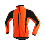 SHIPS Veste de Cyclisme VTT, Maillot de Vélo, Veste de Cyclisme en Jersey Réfléchissant à 3 Couches de Chaleur en Polaire Imperméable, Automne et Hiver (M-3XL),Orange,3XL