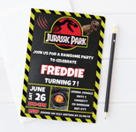 10 Personalised Jurassic Park World Party Invites Children Birthday Invitations