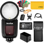 Godox V1N Flash for Nikon, 1/8000 HSS 2.4G Wireless X System Li-ion Battery, Round Head On Camera Flash Speedlight for Nikon Suitable for Studio/Portrait/Wedding Photography