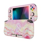 PlayVital ZealProtect Coque de Protection pour Nintendo Switch Lite,Coque Rigide pour Switch Lite,Grip Cover Joycon avec Protection d'écran&Capuchon Joystick&Cap Bouton-Paradis Méduses Roses