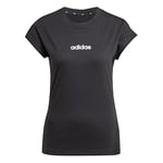 adidas Femme Essentials Linear Cotton T-Shirt, Black/White, XXL