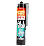 MEM Allground Colle de montage 3 en 1 pour coller, sceller et remplir, grise, résistante à l'eau et aux UV, pour presque toutes les surfaces, sans solvant, cartouche de 430 g