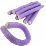 NEW 8 pc Bendy Hair Rollers Heatless Curlers Twisty Wavy Curl Roller Purple