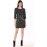 Robe La Canadienne  Robe cuir agneau noire-041374