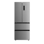 electriQ 391 Litre French Style American Fridge Freezer - Stainless St