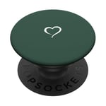 Hunter Green Hand Drawn Heart Minimalist Love PopSockets PopGrip: Swappable Grip for Phones & Tablets PopSockets Adhesive PopGrip