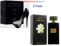 Women's Perfume Black Diamond, Jasmine 100ml EDP Ladies Fragrance 2 Pack New