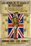 WA68 Vintage WWI French Canadian British Empire Enlist War Poster WW1 Re-Print - A1 (841 x 610mm) 33" x 24"