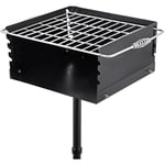 Mophorn - vevor Barbecue a Charbon de Bois en Acier au Carbone Grille Inox Surface de Cuisson 40x40cm bbq Grill Fixe Brasero a Enterrer Jardin