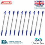 3DS XL Stylus Blue & Silver Metal Retractable Touch Pen for Nintendo 10 Pack