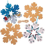 Baker Ross Couronnes Flocon de Neige (Paquet de 10) - Loisirs créatifs de Noël pour Enfants, coloris assortis