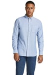 JACK & JONES Jprblubrook Oxford T-Shirt L/S Noos Chemise, Bleu Cachemire/Coupe : Coupe ajustée, M Homme