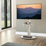 Eno Pedestal TV Stand with Shelf for TVs up to 55"