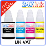 590 Ink Bottles for Canon Pixma MegaTank G1500 G1501 G1510 (Set of 4) non-com