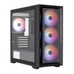 Aerocool Tern Mini, Boîtier PC Micro ATX, 4X Ventilateurs FRGB 120mm, Fenêtre Verre Trempé, Façade Mesh, Support Refroidissement Liquide 360mm, Filtres à Poussière Magnétiques, 2X USB 3.0, Noir