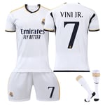 23-24 Vini Jr. 7 Real Madrid tröja ny säsong senaste fotbollströjor för vuxna för barn Goodies säsongsuppdatering - Perfekt Kids 22(120-130cm)