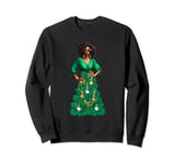 African American Woman Christmas Tree Xmas Dress Idea Sweatshirt