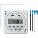 12V 16A Programmerbar Timer Digital Med 16 Program, Programmerbar Timer, Uttag Med LCD-skärm, Stöldskydd Med