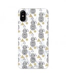 Coque Iphone X Marbre ananas geometrique blanc dore or