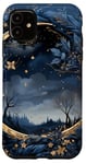 iPhone 11 Midnight Blue Night Watercolor Sky Scenery Moon Case