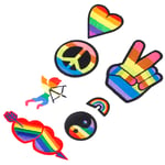 Rainbow Iron On Patches For Clothing Lgbt Flag Gay Pride Embroid F