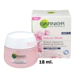 18ml. GARNIER Sakura Bright Pinkish Radiance Sleeping Essence NIGHT Cream Vit CG