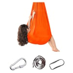 YANFEI Indoor Therapy Swing for Kids, Hammock Chair Hanging Rope Sensory Great for Autism, ADHD, Aspergers, and SPD, Has a Calming Effect on Children Needs (Color : ORANGE, Size : 150X280CM/59X110IN)