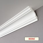DECOSA Moulure A80 (Stefanie) - polystyrène - blanc - 80 x 80 mm - long. 2 m - blanc
