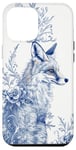 Coque pour iPhone 12 Pro Max Blue Fox Chinoiserie French Esthétique Toile Fille