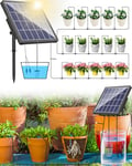 Biling Solar Automatic Watering System, 15 Drippers Solar Powered Irrigation System 6 Modes Solar Drip Irrigation System Kit for Pot Plants Greenhouse, Garden, Terrace Waterer Outdoor Plant