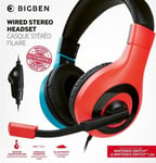 BigBen Wired Stereo Headset Red/Blue Nintendo Switch /Headset - New - T7332z