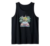 Back To The Future DeLorean Retro Palm Trees Tank Top