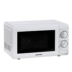 Daewoo 800W, 20L Microwave | Easy Clean Stainless Steel Interior | 6 Power Levels | Manual 30 Minute Timer | Glass Turntable |- White