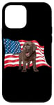 Coque pour iPhone 12 mini Chocolate Lab Dog Drapeau américain patriotique 4 juillet Amérique