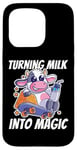 Coque pour iPhone 15 Pro Transformer le lait en machine à fromage magique avec humour d'élevage de vache laitière